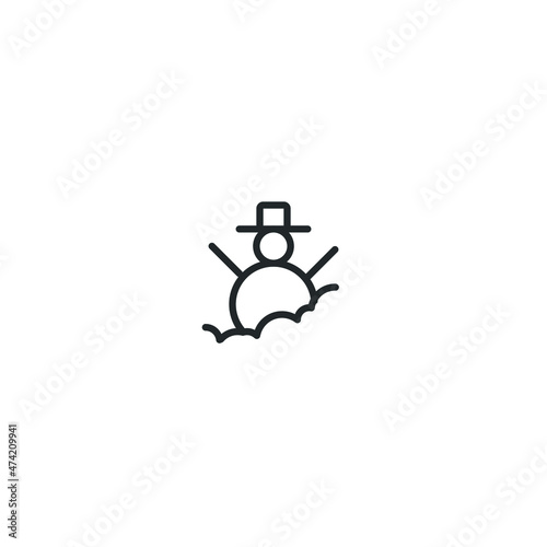 snow doll line icon, outline vector sign, pixel perfect icon