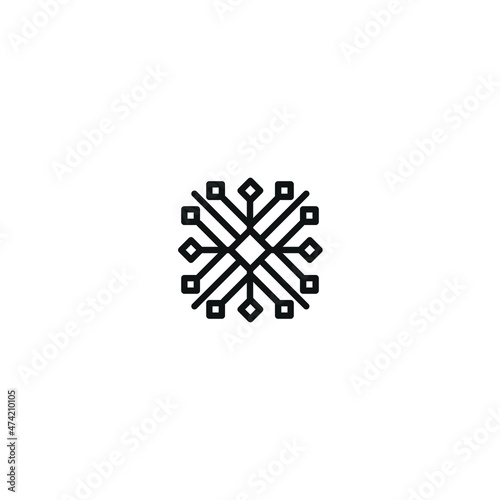 snowflake soft black icon , christmas icon , isolated white background 