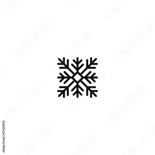 snowflake soft black icon , christmas icon , isolated white background 
