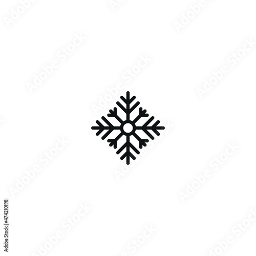 snowflake soft black icon , christmas icon , isolated white background 