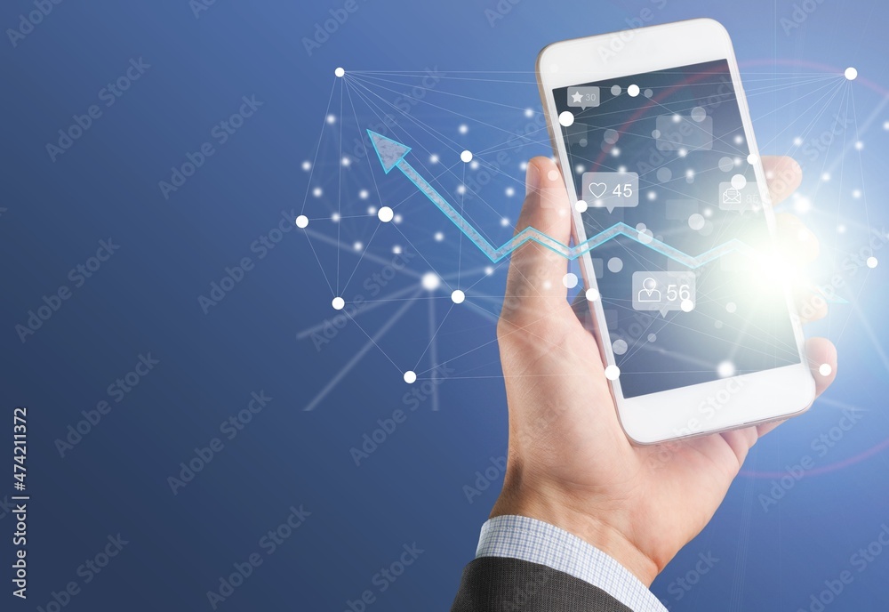 Trends of online businesses using smartphones in 2022, internet technology network. Trends of online businesses using smartphones in 2022, internet technology network.