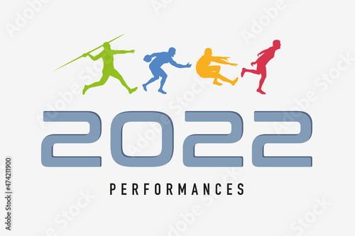 Carte de vœux 2022 sur le concept du sport, de l’athlétisme et de la performance pour développer l’esprit de compétition et relever de nouveaux défis.
