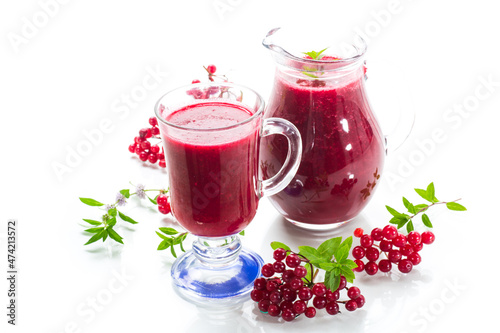 Wallpaper Mural freshly squeezed thick natural juice with pulp from ripe red viburnum in a decanter Torontodigital.ca