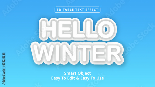 Flat design hello winter free vector