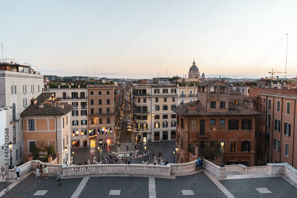 view of the city of Rome at sunset