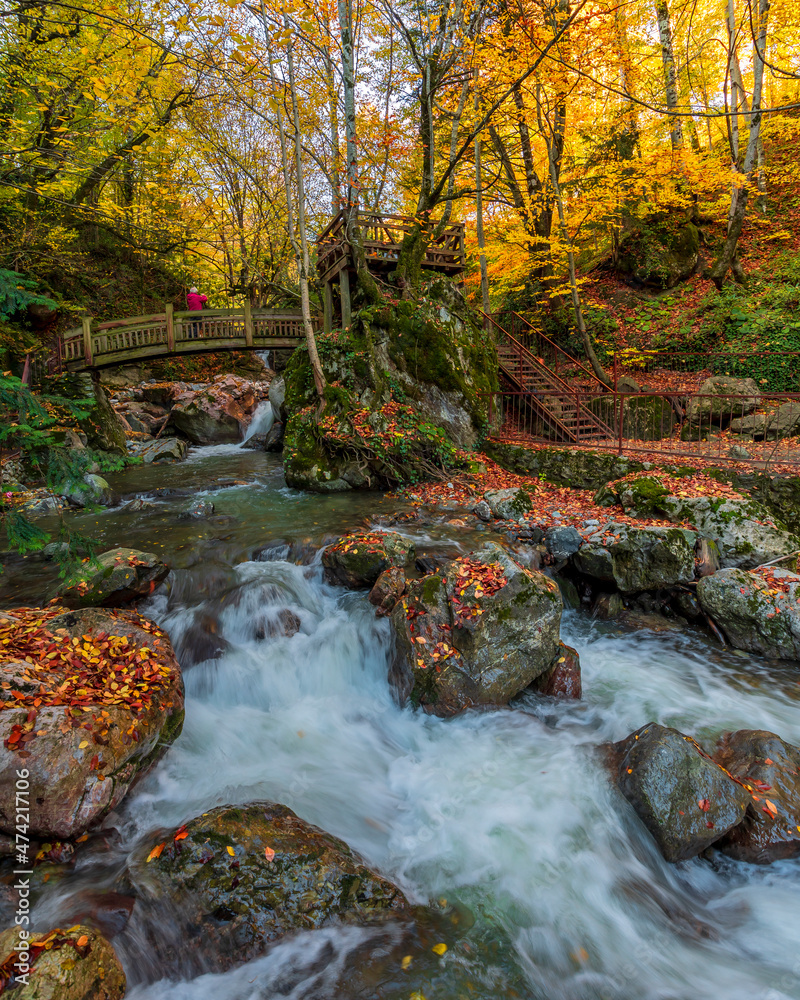 Samandere waterfalls in Duzce Province of Turkey