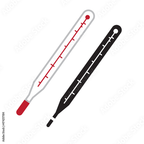Thermometer cartoon icon on white background. Vector illustration.