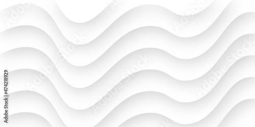Fototapeta Naklejka Na Ścianę i Meble -  abstract wavy pattern 3d papercut white background vector illustration. Abstract geometric line white color background vector illustration.