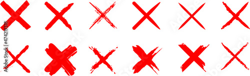 Canvastavla red cross x icon. no wrong symbol. delete sign. graphic design
