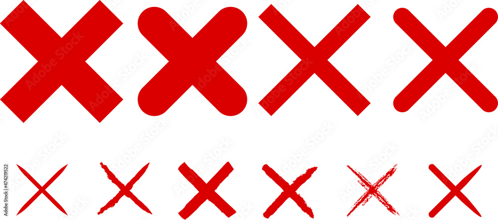 delete sign graphic design. reject incorrect sign set design. cancel ...