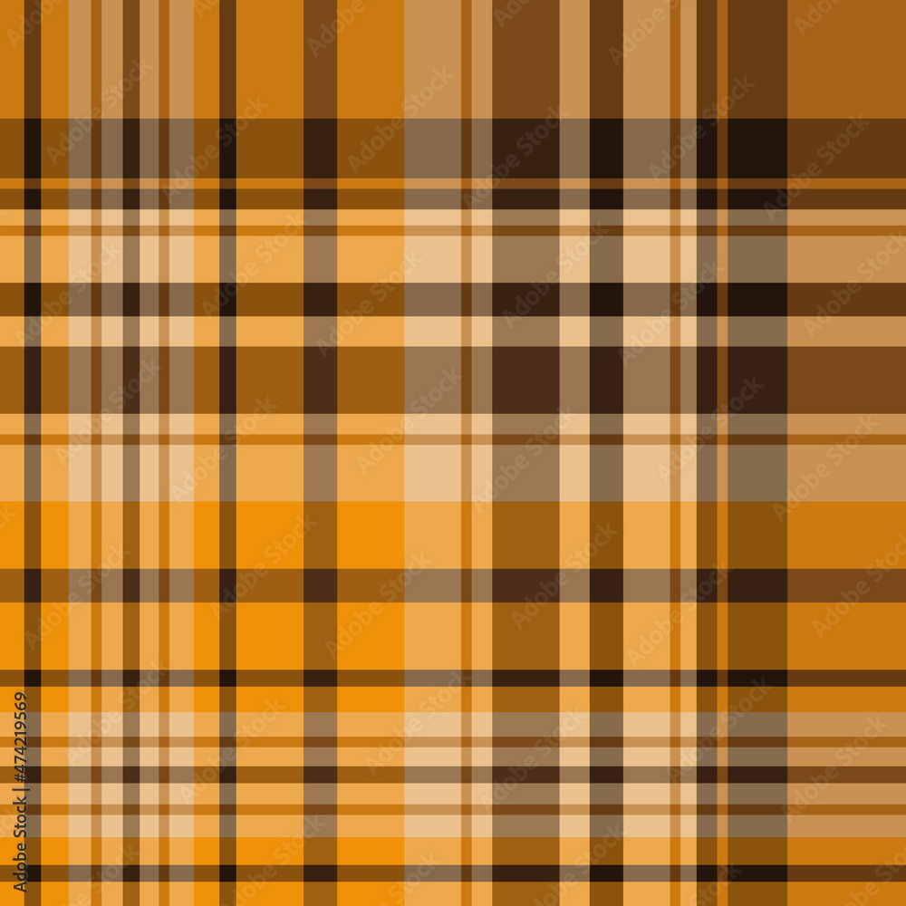 Obraz premium Seamless pattern in glorious warm yellow, brown and beige colors for plaid, fabric, textile, clothes, tablecloth and other things. Vector image.