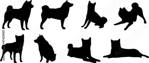 Shiba Inu Dog Silhouette Bundle SVG