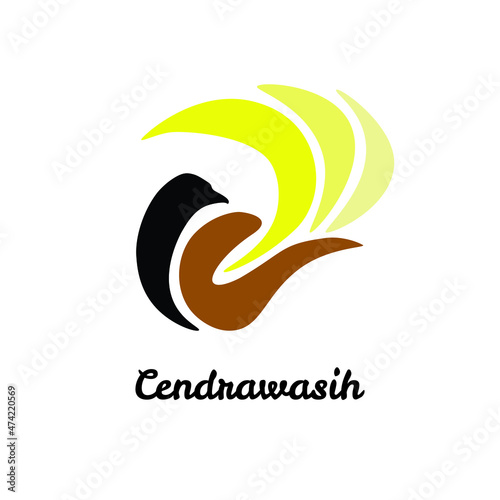 Logo design template with cendrawasig bird paradise concept