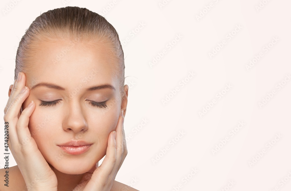 Beautiful young woman with clean fresh skin, Face care, Facial treatment, Cosmetology, beauty and spa Beautiful young woman with clean fresh skin, Face care, Facial treatment, Cosmetology, beauty and spa
