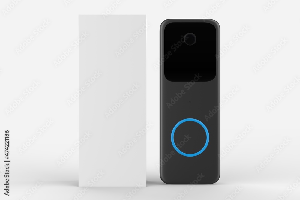 Introducing Blink Video Doorbell Outdoor camera system with Sync Module 2 Two-way audio, HD video, motion and chime app alerts. 3d illustration Introducing Blink Video Doorbell Outdoor camera system with Sync Module 2 Two-way audio, HD video, motion and chime app alerts. 3d illustration