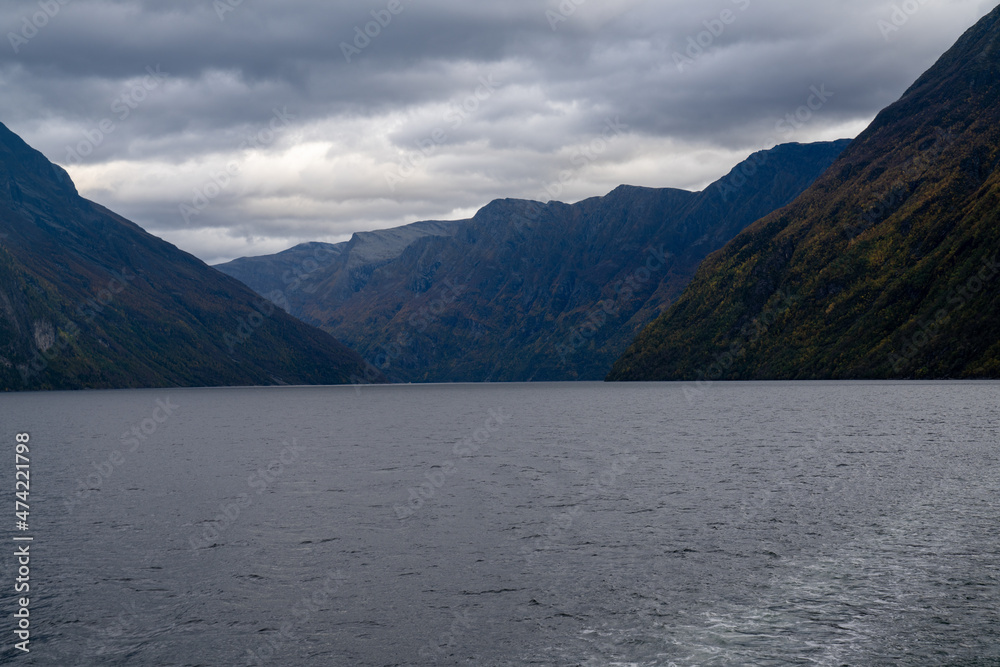 Sunnylvsfjorden, part of Storfjorden in Stranda and Fjord municipalities in region Sunnmøre, part of Geirangerfjord Sunnylvsfjorden, part of Storfjorden in Stranda and Fjord municipalities in region Sunnmøre, part of Geirangerfjord