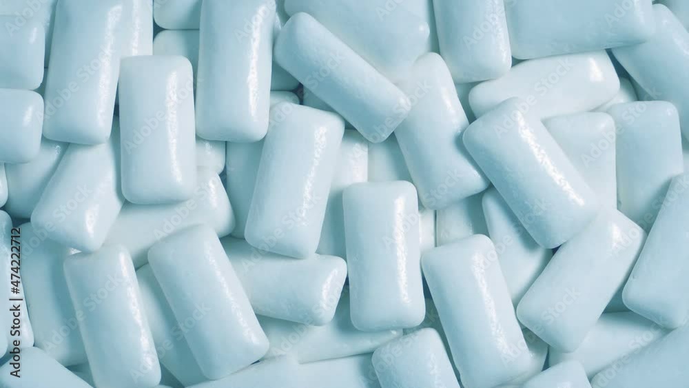 Chewing Gum Mint Pieces Rotating