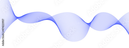 Abstract wavy curved lines, irregular violet, purple geometric shape. Color of the Year 2022 Very Peri. Transparent background. Tech concept. Vector illustration, eps 10.