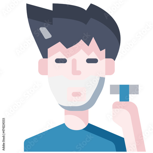 shaving flat icon