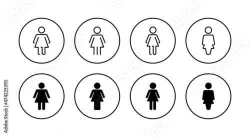 Female icons set. woman sign and symbol