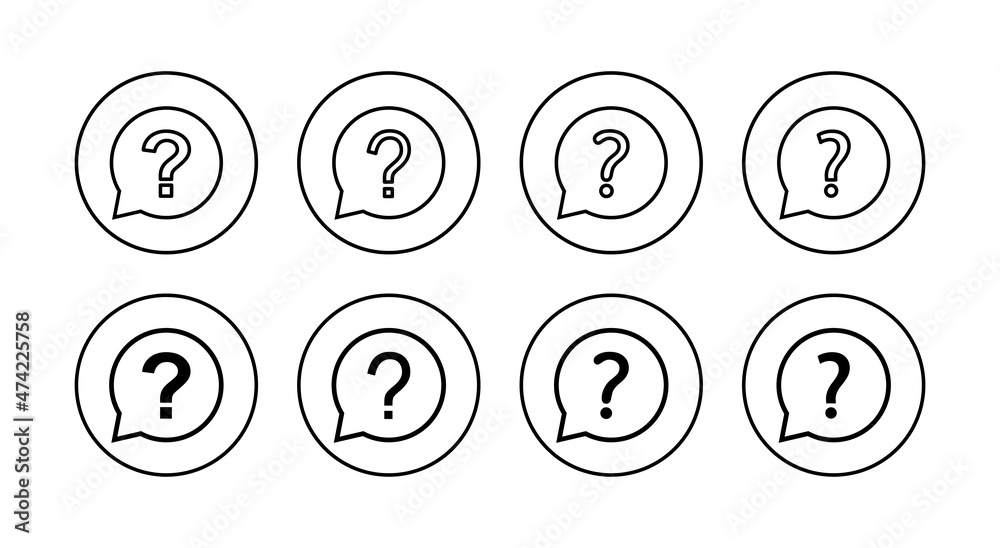 Question icons set. question mark sign and symbol