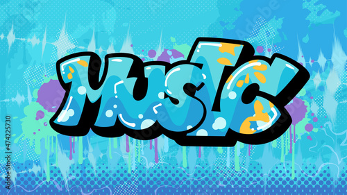 音楽のイメージのイラスト_ヒップホップ_グラフィティー_ストリート_ミュージック_16:9