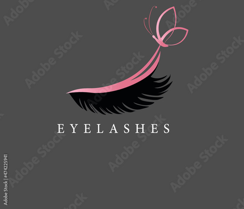 eyelash vector logo.creative.for beauty salon, banner, own style.extension, hand drawn eye