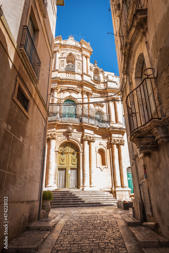 Fototapeta Naklejka Na Ścianę i Meble -  Church of San Giovanni Evangelista, Scicli, Ragusa, Sicily, Italy, Europe, World Heritage Site