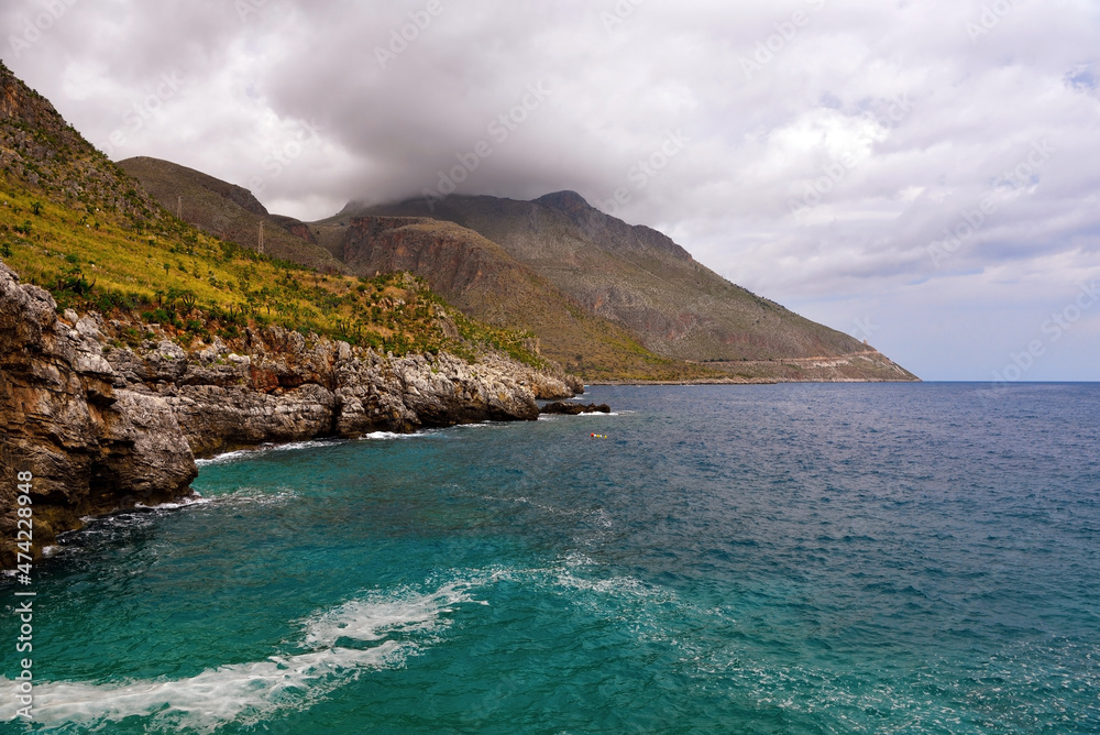coastal panorama in the zingaro natural reserve  san vito lo capo sicily italy