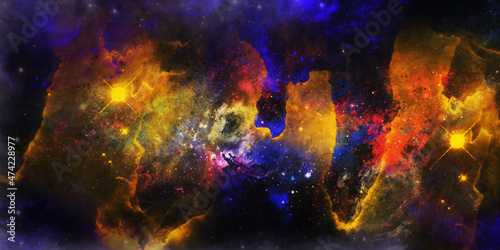 Fototapeta Naklejka Na Ścianę i Meble -  image of nebula and stars, infinite space background. Elements of this image furnished by NASA.