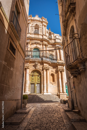 Fototapeta Naklejka Na Ścianę i Meble -  Church of San Giovanni Evangelista, Scicli, Ragusa, Sicily, Italy, Europe, World Heritage Site