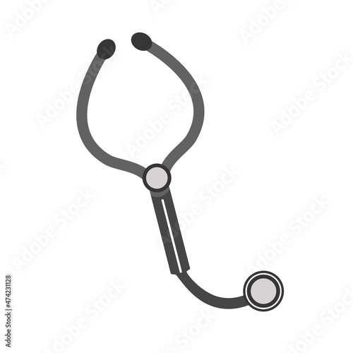 Vector illustration of stethoscope isolated on white