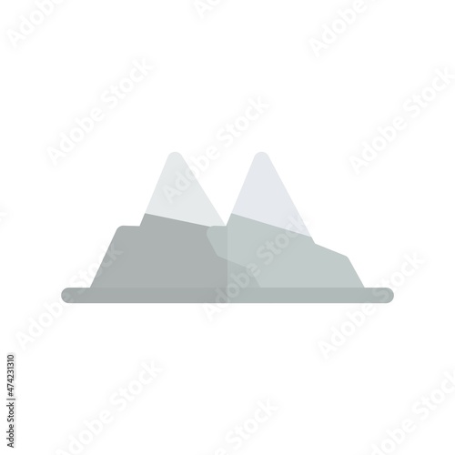 Mountains Flat Light Vector Icon Design