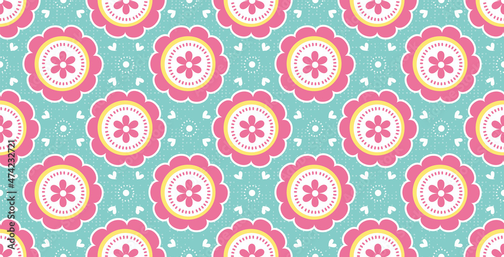 A modern twist on a classic motif. This repeating pattern is simple and perfect. Great for fresh, boho backgrounds and surface designs.
