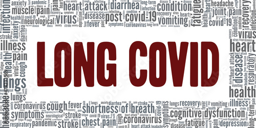 Long Covid conceptual vector illustration word cloud isolated on white background.