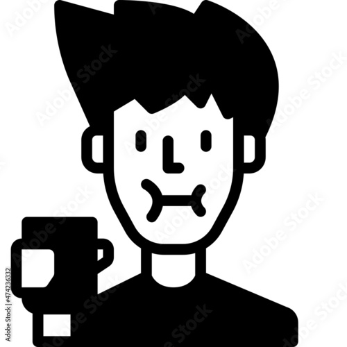 mouthwash solid line icon