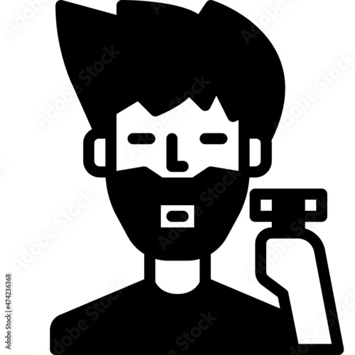 shaving solid line icon