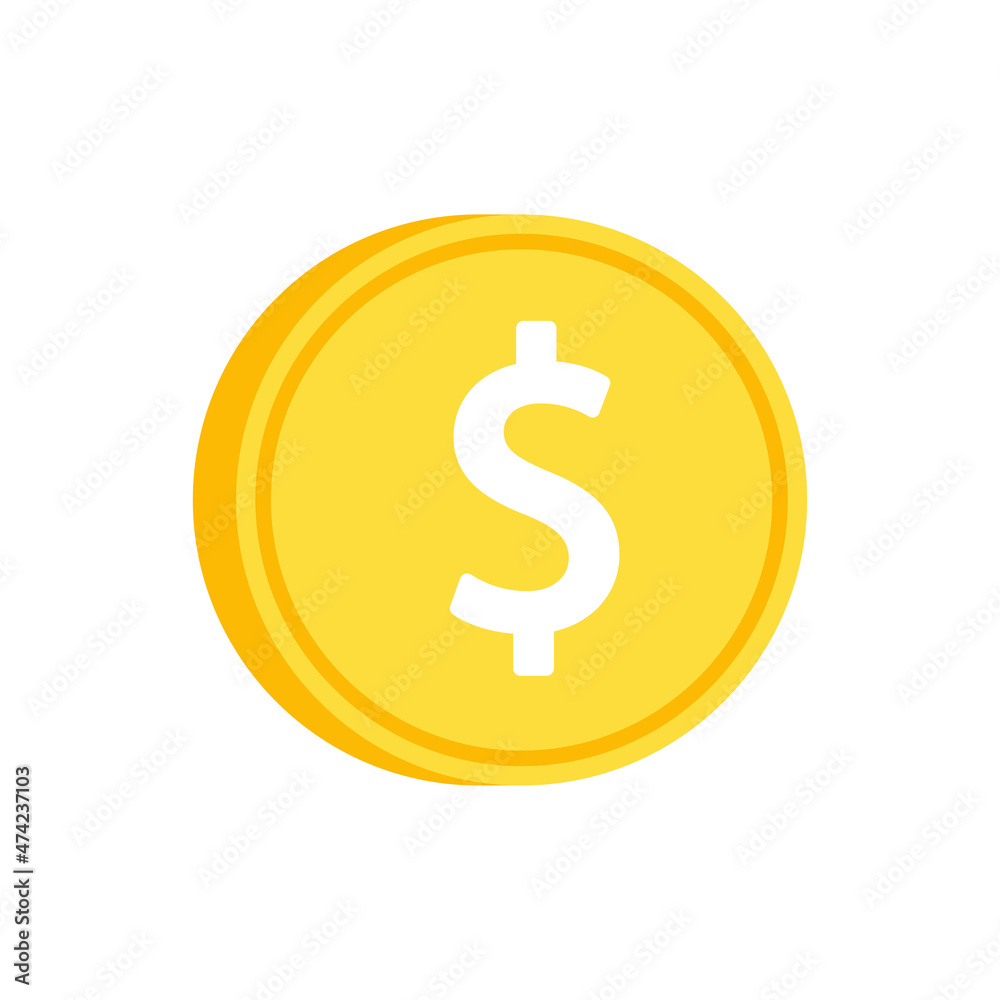 Coin logo design. Coin cartoon vector on white background. Coin logo design. Coin cartoon vector on white background.