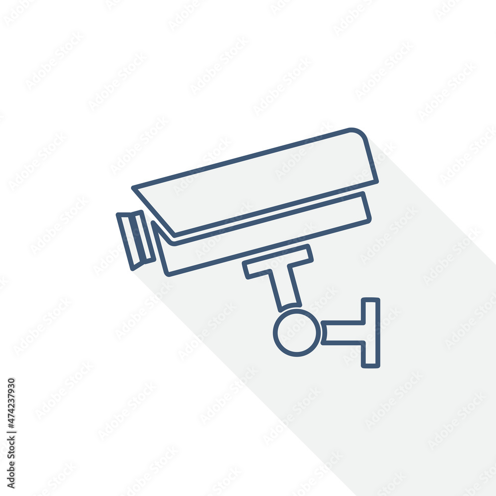 Cctv security camera thin line vector icon, flat design illustration in eps 10 Cctv security camera thin line vector icon, flat design illustration in eps 10