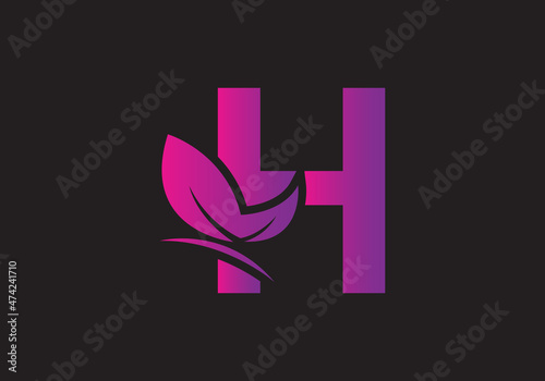 this is a creative letter H add butterfly icon design © raihan