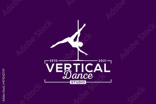Vertical dance stripper logo design inspiration