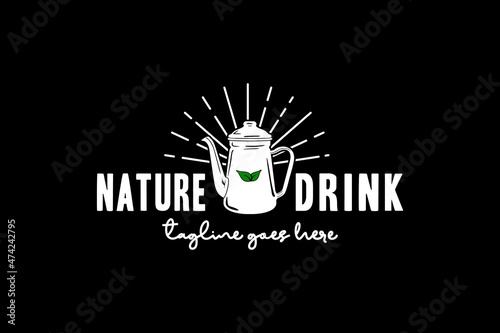 Vintage Retro kettle teapot for tavern Logo Design Inspiration