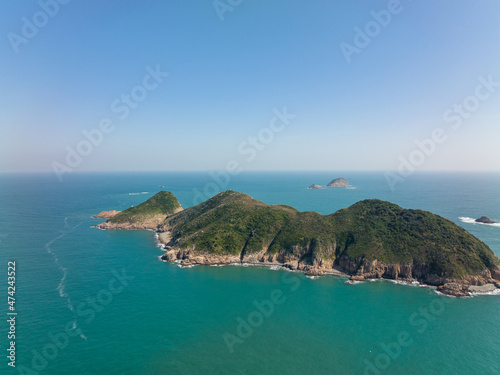 Aerial view of the island