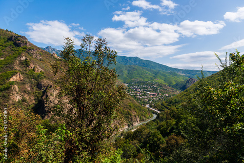 Rural landscape with forest mountains, Armenia