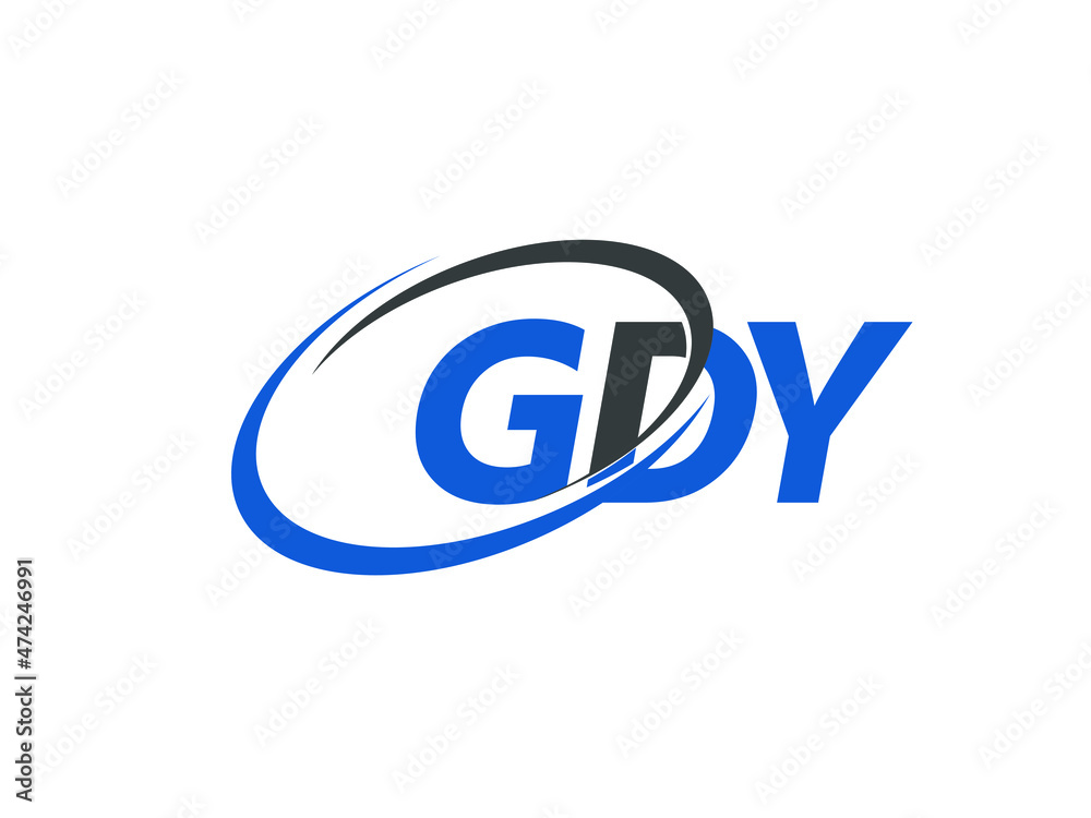 GDY letter creative modern elegant swoosh logo design - obrazy, fototapety, plakaty 