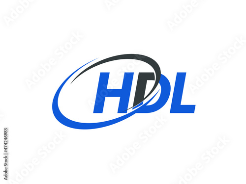 HDL letter creative modern elegant swoosh logo design