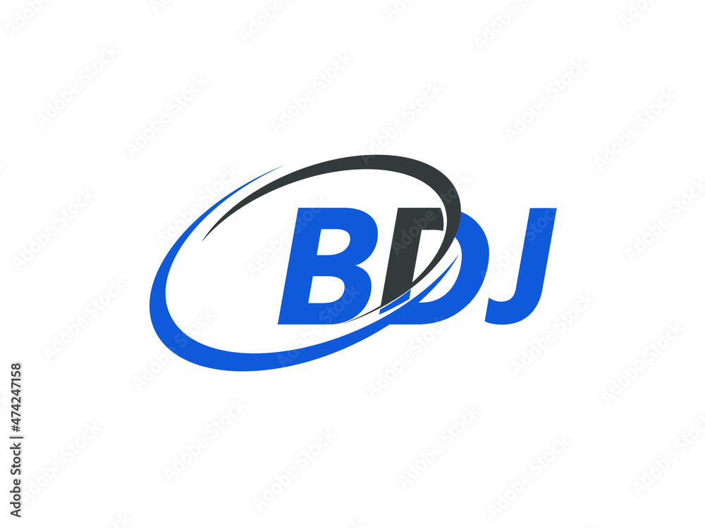 BDJ letter creative modern elegant swoosh logo design BDJ letter creative modern elegant swoosh logo design