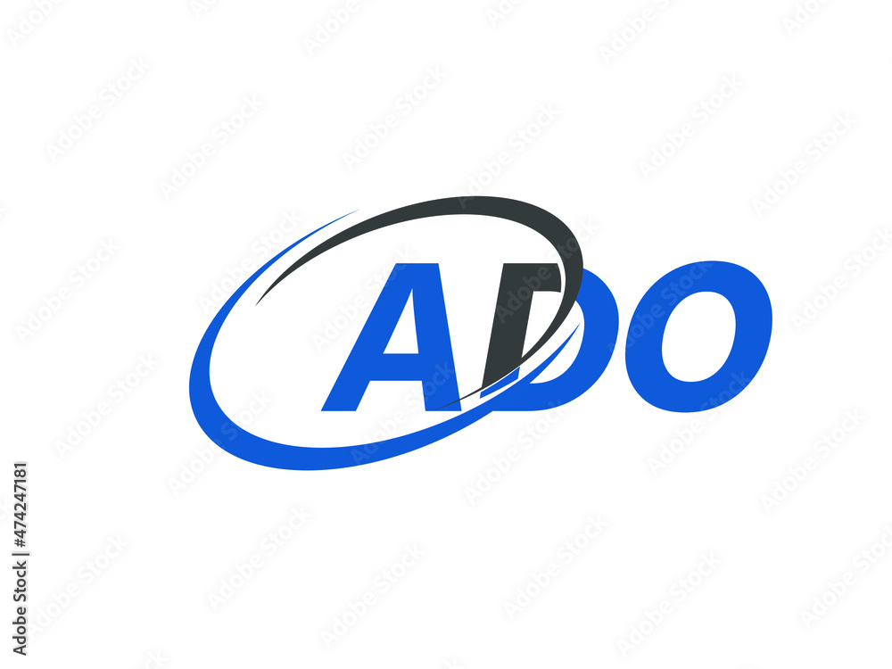 ADO letter creative modern elegant swoosh logo design ADO letter creative modern elegant swoosh logo design