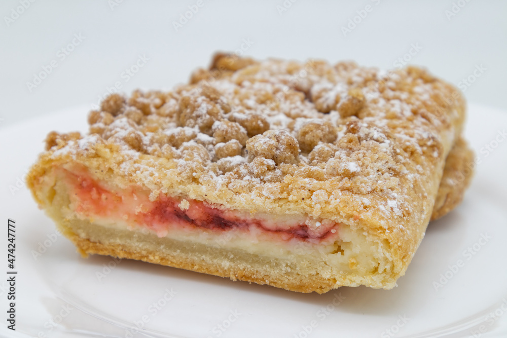 Raspberry Cheese Strudel on a White Plate Raspberry Cheese Strudel on a White Plate