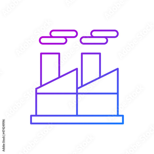 Factory with pollution icon